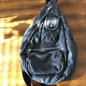 Grey travel backpack